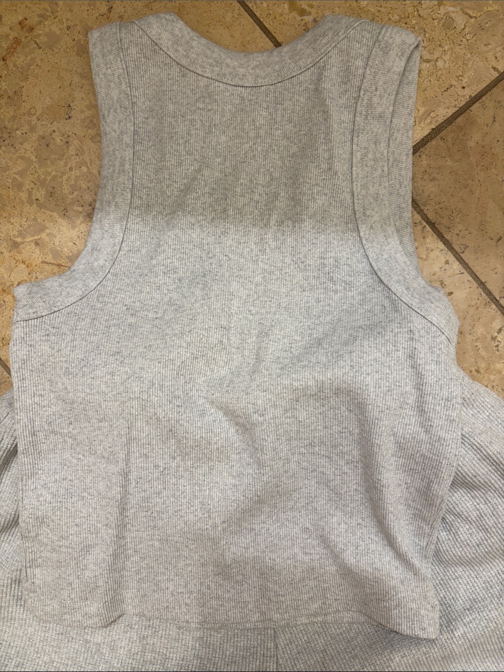 Daily Drills Light Gray Ribbed Tank and Shorts Set - Picture 5 of 6